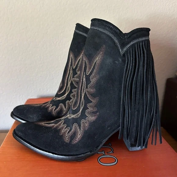 NEW YIPPEE KI YAY BY OLD GRINGO, NEW SHERIFF IN TOWN - Black Suede, Size 9B - Picture 7 of 13